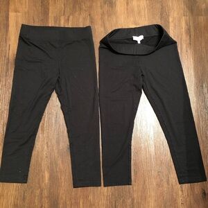 Soma ukind set of 2 capris Black High-Waisted Leggings women’s sz XS Euc